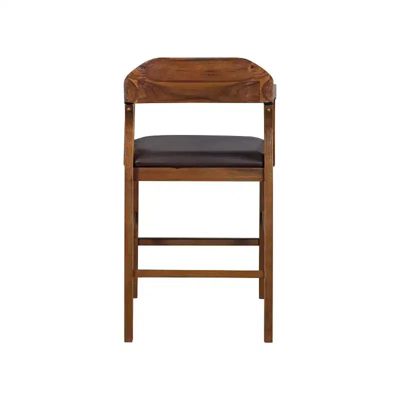 Tabouret de bar à hauteur de comptoir Rasmus, finition brossée, châtaigne - Boraam : Similicuir, style ferme, capacité de 136 kg
