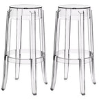 Lot de 2 tabourets de bar Casper transparents - Modway