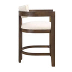Lot de 2 tabourets de bar rembourrés Christopher Knight Home Ethan en bois d'hévéa, hauteur comptoir, 66 cm, noyer
