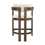 Lot de 2 tabourets de bar rembourrés Christopher Knight Home Ethan en bois d'hévéa, hauteur comptoir, 66 cm, noyer