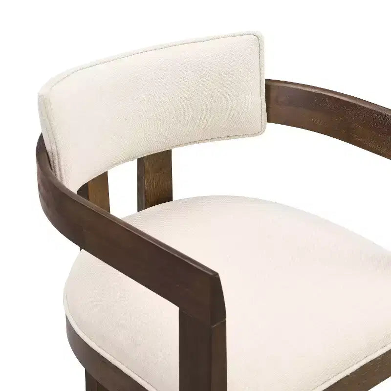 Lot de 2 tabourets de bar rembourrés Christopher Knight Home Ethan en bois d'hévéa, hauteur comptoir, 66 cm, noyer
