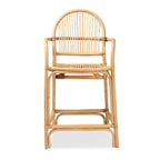 Tabouret de bar hauteur comptoir en rotin Tugera Naturel/Marron - bali & pari : Fait main, aucun assemblage requis
