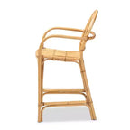 Tabouret de bar hauteur comptoir en rotin Tugera Naturel/Marron - bali & pari : Fait main, aucun assemblage requis