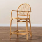 Tabouret de bar hauteur comptoir en rotin Tugera Naturel/Marron - bali & pari : Fait main, aucun assemblage requis