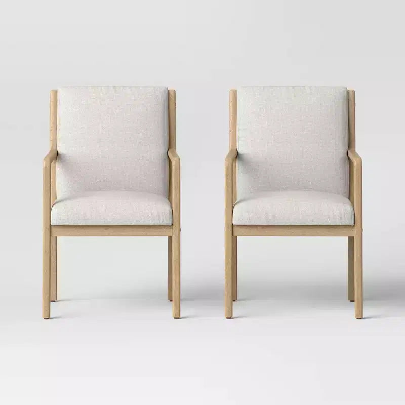 Chaise de salle à manger Esters Wood Arm Crème/Bois naturel - Threshold™