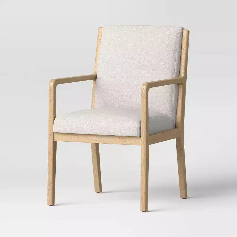 Chaise de salle à manger Esters Wood Arm Crème/Bois naturel - Threshold™