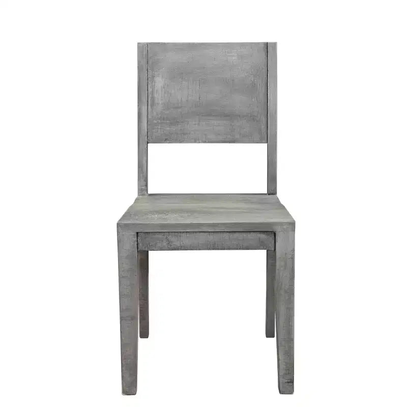 Lot de 2 chaises de salle à manger Raven en bois de manguier gris - Timbergirl : fabriquées à la main, en bois massif, aucun assemblage requis