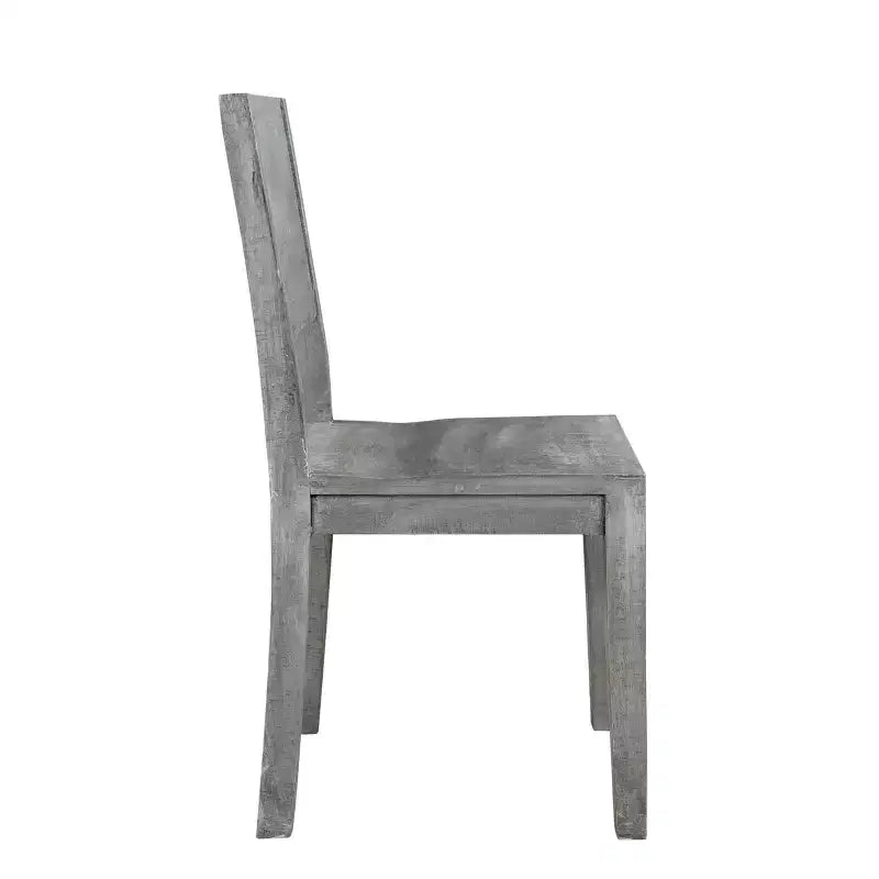 Lot de 2 chaises de salle à manger Raven en bois de manguier gris - Timbergirl : fabriquées à la main, en bois massif, aucun assemblage requis