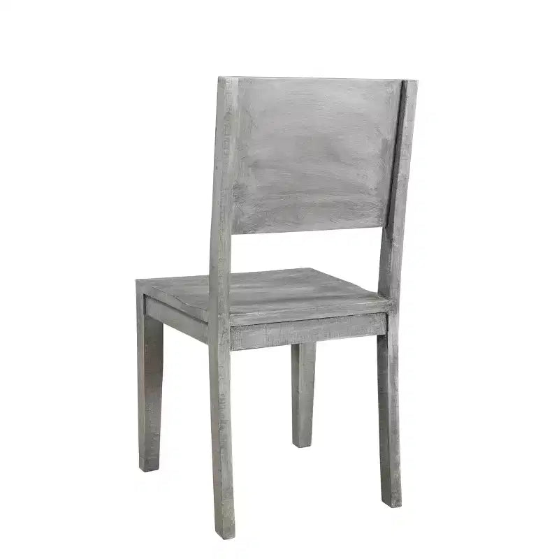 Lot de 2 chaises de salle à manger Raven en bois de manguier gris - Timbergirl : fabriquées à la main, en bois massif, aucun assemblage requis