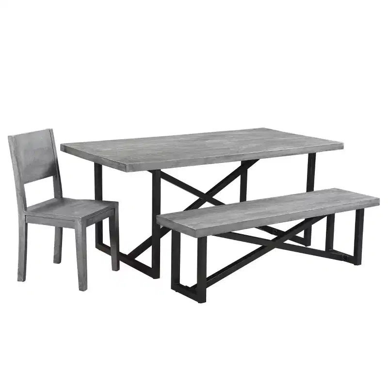 Lot de 2 chaises de salle à manger Raven en bois de manguier gris - Timbergirl : fabriquées à la main, en bois massif, aucun assemblage requis