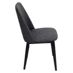 Lot de 2 chaises de salle à manger modernes du milieu du siècle Tintori noires - LumiSource : Rembourrées, pieds en bois, style confort