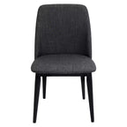 Lot de 2 chaises de salle à manger modernes du milieu du siècle Tintori noires - LumiSource : Rembourrées, pieds en bois, style confort