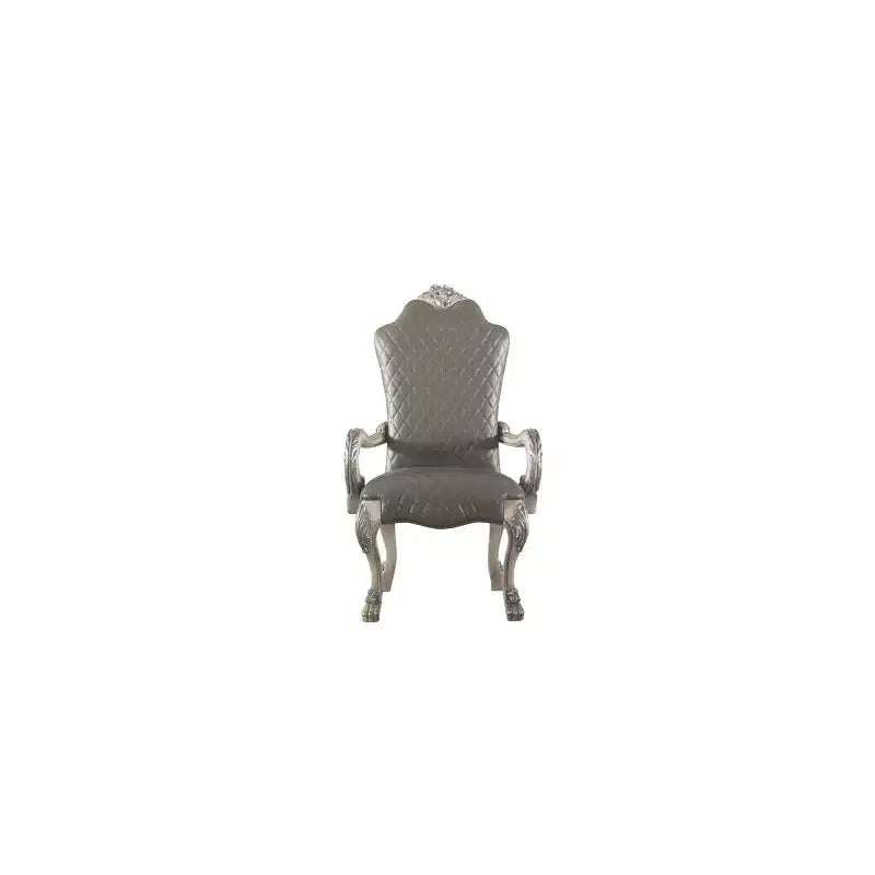 Lot de 2 Chaises Dresden 66 cm Blanc Os Vintage - Acme Furniture : Pieds griffes, Clous décoratifs, Cadre en bois