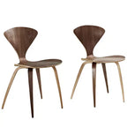 Lot de 2 chaises de salle à manger Vortex Modway Noyer foncé : Rembourré, Cadre en bois, Capacité de 130 kg