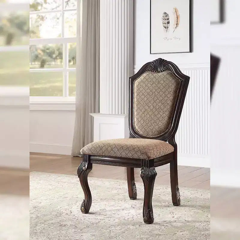 Chaises de salle à manger Chateau De Ville Acme Furniture Tissu/Fini espresso