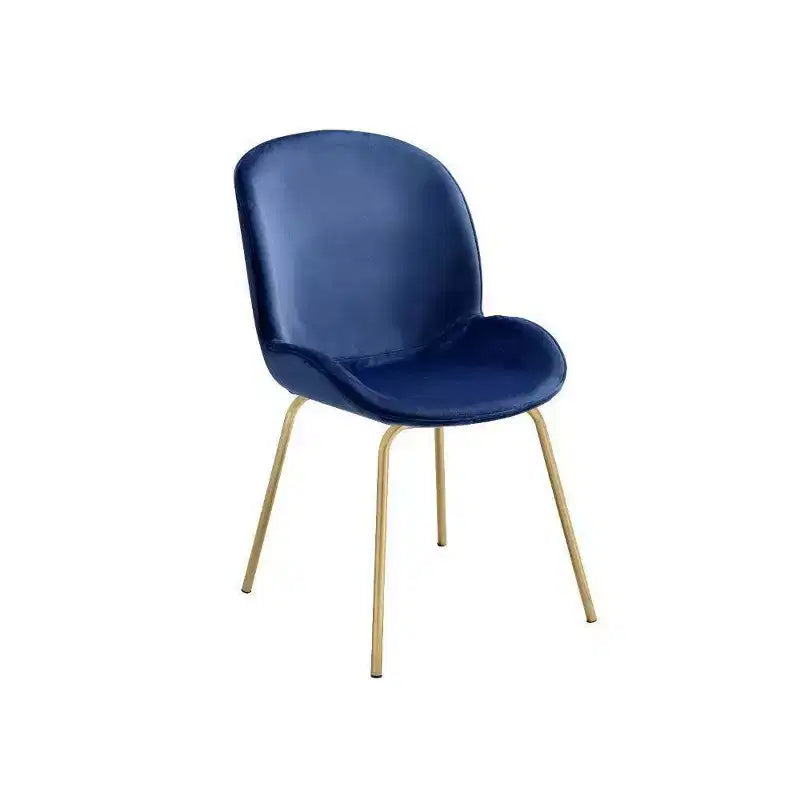 Lot de 2 chaises de salle à manger Chuchip 19" en velours/doré bleu - Acme Furniture : dossier haut moderne, piètement piédestal en métal, plateau miroir
