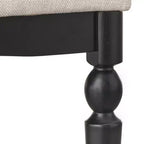 Lifestorey Lot de 2 chaises de salle à manger tapissées Bertona avec pieds tournés Beige/Noir