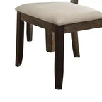 Lot de 2 chaises de salle à manger Claudia 26 po Acme Furniture lin beige/marron vieilli : dossier en X rembourré, sans accoudoirs
