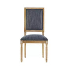 Christopher Knight Home Ensemble de 2 chaises de salle à manger Bennett en bois d'hévéa et tissu, style campagne française, gris-bleu