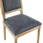 Christopher Knight Home Ensemble de 2 chaises de salle à manger Bennett en bois d'hévéa et tissu, style campagne française, gris-bleu
