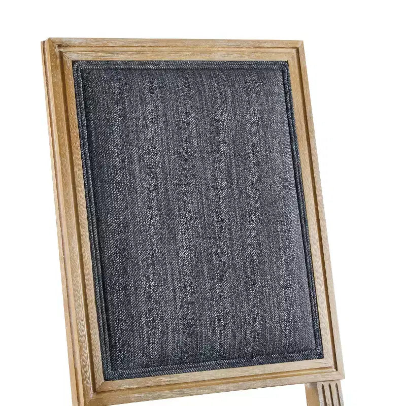 Christopher Knight Home Ensemble de 2 chaises de salle à manger Bennett en bois d'hévéa et tissu, style campagne française, gris-bleu