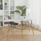 Lot de 2 chaises de salle à manger Allan en plastique avec pieds en bois Noir - Teamson Home : Style moderne, capacité 150 kg