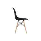 Lot de 2 chaises de salle à manger Allan en plastique avec pieds en bois Noir - Teamson Home : Style moderne, capacité 150 kg