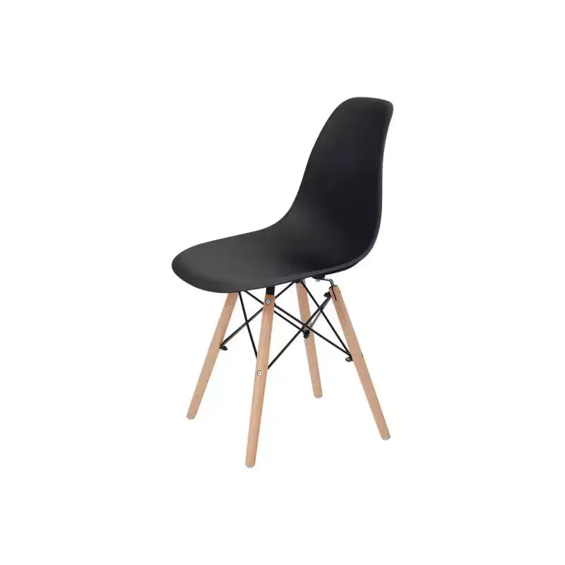Lot de 2 chaises de salle à manger Allan en plastique avec pieds en bois Noir - Teamson Home : Style moderne, capacité 150 kg
