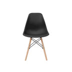 Lot de 2 chaises de salle à manger Allan en plastique avec pieds en bois Noir - Teamson Home : Style moderne, capacité 150 kg