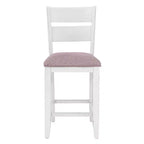 Ensemble de salle à manger rectangulaire 6 pièces Bruner de hauteur comptoir Powell, blanc