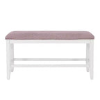 Ensemble de salle à manger rectangulaire 6 pièces Bruner de hauteur comptoir Powell, blanc