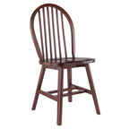 Ensemble de salle à manger 3 pièces Mornay Noyer - Winsome : Bois massif, style rustique, 2 chaises Windsor