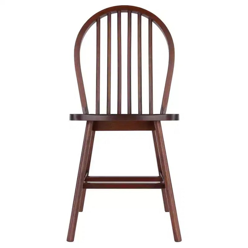 Ensemble de salle à manger 3 pièces Mornay Noyer - Winsome : Bois massif, style rustique, 2 chaises Windsor