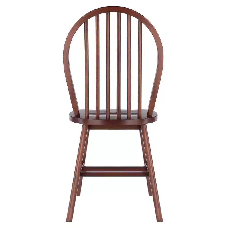 Ensemble de salle à manger 3 pièces Mornay Noyer - Winsome : Bois massif, style rustique, 2 chaises Windsor