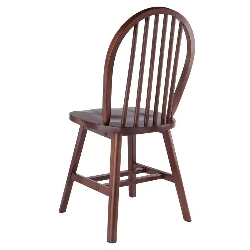 Ensemble de salle à manger 3 pièces Mornay Noyer - Winsome : Bois massif, style rustique, 2 chaises Windsor