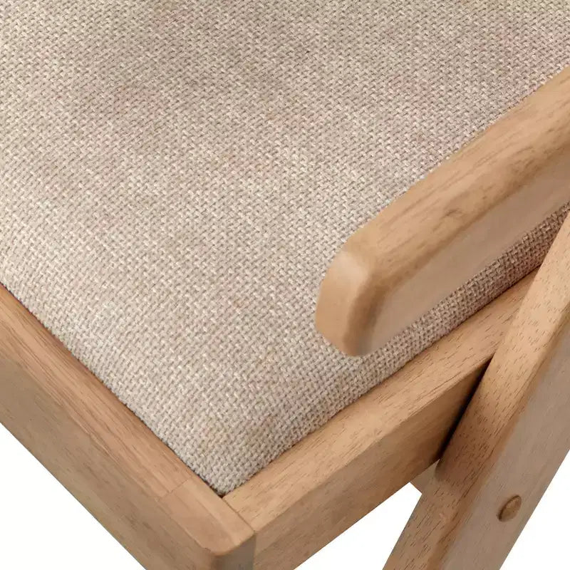 Lifestorey Ensemble de salle à manger 6 pièces Baywood en bois massif style milieu de siècle Chêne clair/Beige