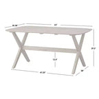 Lifestorey Ensemble de salle à manger 6 pièces Baywood en bois massif style milieu de siècle Chêne clair/Beige