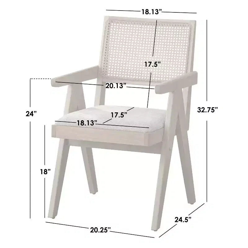 Lifestorey Ensemble de salle à manger 6 pièces Baywood en bois massif style milieu de siècle Chêne clair/Beige