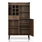 Mini-bar autoportant Elmora de style Mid-Century Noyer vieilli - miBasics