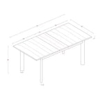 Table de salle à manger extensible moderne Bombelli noire - Threshold™ : bois d'hévéa, piètement à 4 pieds, 6 places