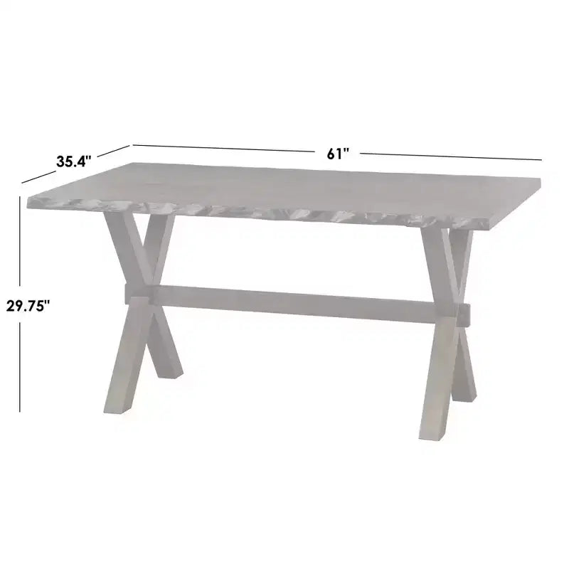 Ensemble de salle à manger Buylateral Mandeville 6 pièces en bois massif à bords bruts avec banc, marron : bois d'hévéa, chaises à dossier ajouré