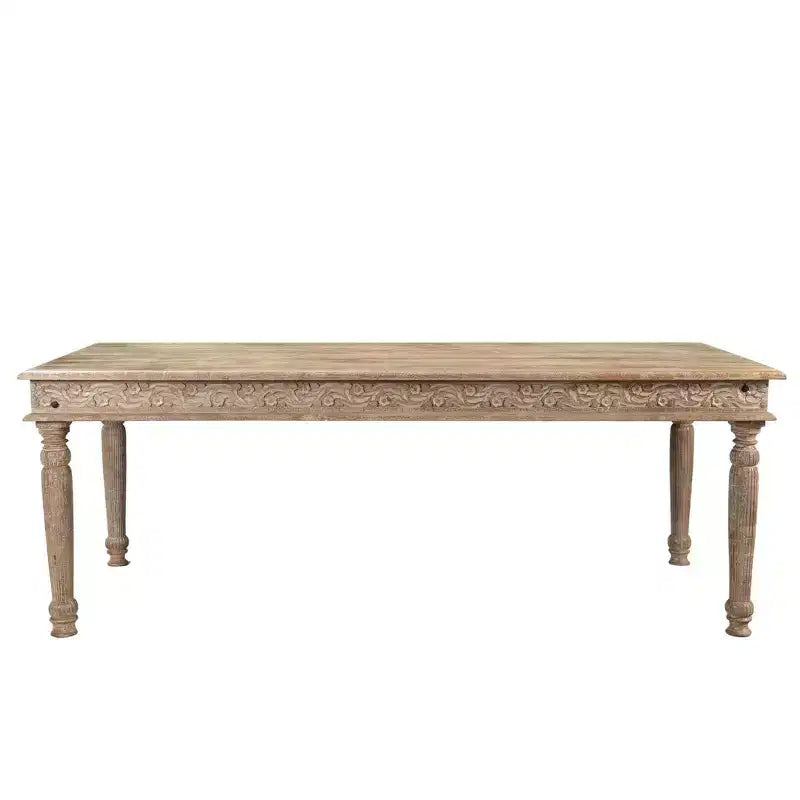Table à manger sculptée en bois flotté de 83 po, marron – Timbergirl
