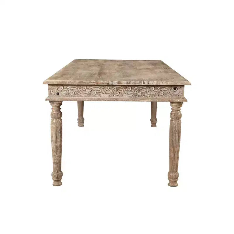 Table à manger sculptée en bois flotté de 83 po, marron – Timbergirl