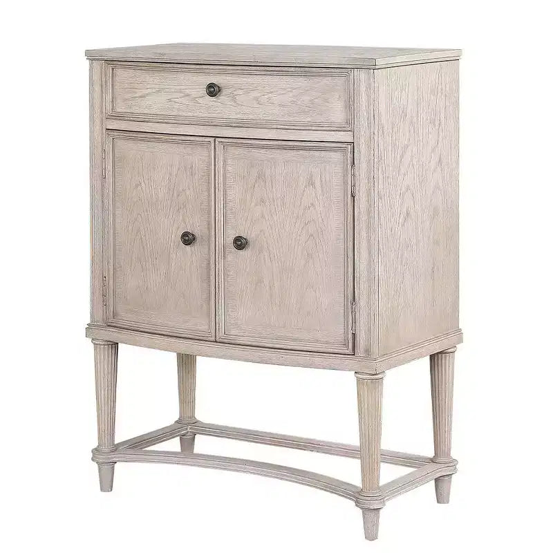 Meuble bar Wynsor d'Acme Furniture, finition blanc cassé vieilli