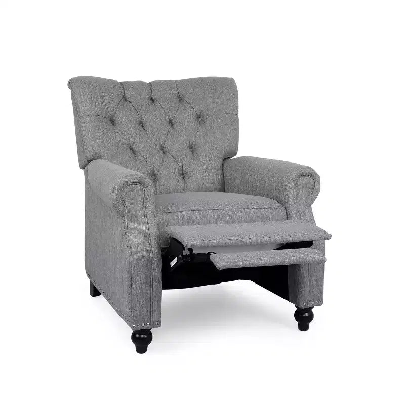 Christopher Knight Home Fauteuil inclinable motorisé capitonné Callade Gris/Brun foncé