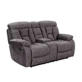 Bogata Upholstered Console Loveseat Mushroom - Steve Silver Co.: Flannel Recliner, Iron Frame, 2-Seater Sofa