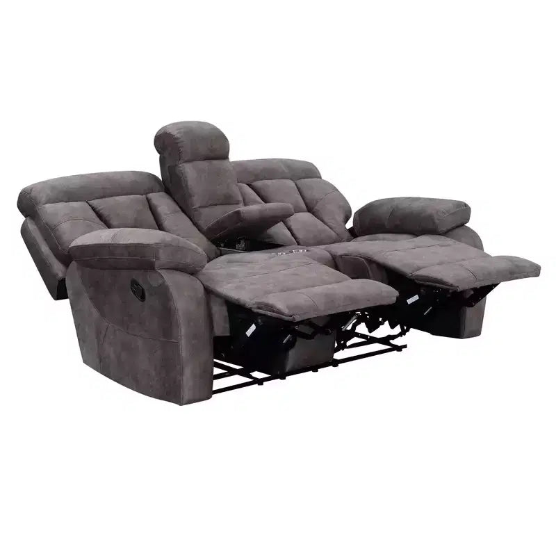 Causeuse rembourrée Bogata Mushroom - Steve Silver Co. : Fauteuil inclinable en flanelle, Structure en fer, Canapé 2 places