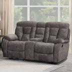 Causeuse rembourrée Bogata Mushroom - Steve Silver Co. : Fauteuil inclinable en flanelle, Structure en fer, Canapé 2 places