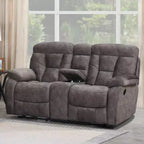 Causeuse rembourrée Bogata Mushroom - Steve Silver Co. : Fauteuil inclinable en flanelle, Structure en fer, Canapé 2 places