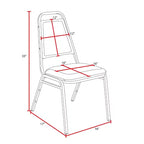 Chaises de salle à manger empilables 4 pièces rembourrées noires - Regency : revêtement vinyle, cadre métallique, aucun assemblage requis